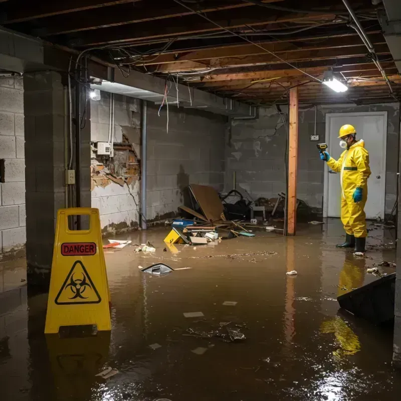 Flooded Basement Electrical Hazard in Caledonia, MN Property